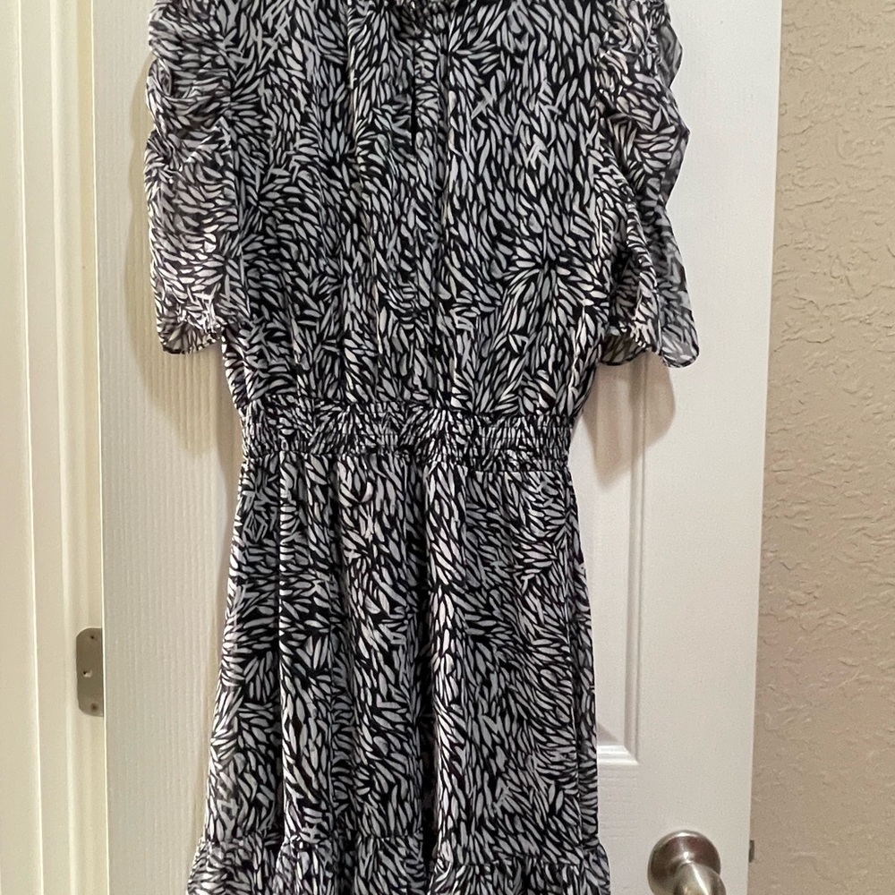 Black and White Patterned Dress